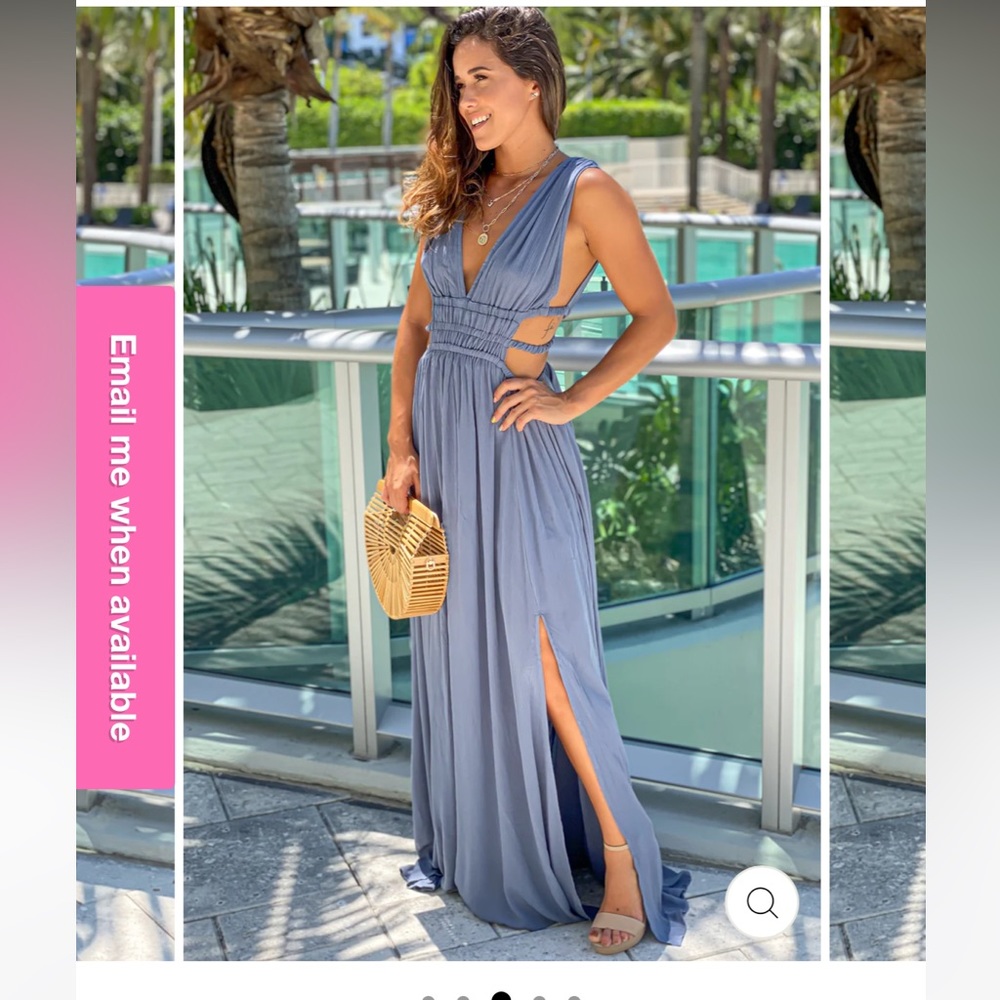 Saved by the dress V-NECK MAXI DRESS WITH CUT OUT AND SLIT small new